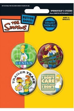 Simpsons pack 4 badges Springfield Citizens 2