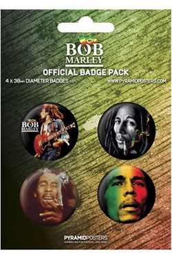 Bob Marley pack 4 badges Smoke