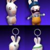 Les Lapins Crétins porte-clés avec figurine anti-stress 6 cm