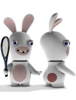 Les Lapins Crétins pack 2 statuettes Bobble Head Tennis 18 cm