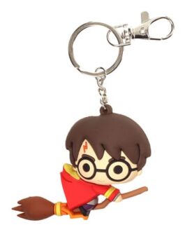 Harry Potter porte-clés caoutchouc Harry Potter & Broomstick 7 cm