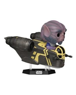 Star Wars: The Mandalorian and Grogu POP! Rides Deluxe Vinyl figurine Bobble Head Zeb Orrelios in the Razor Crest 9 cm