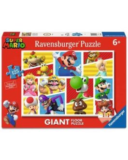 Super Mario puzzle Giant Floor Les Amis et Ennemis de Mario (125 pièces)